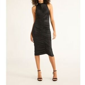 Sofia Jeans Womens Dress Size XXL Black Soot Halter Gathered Front Sleeveless